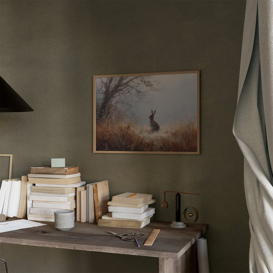 Rabbit Waits In Autumn Mist