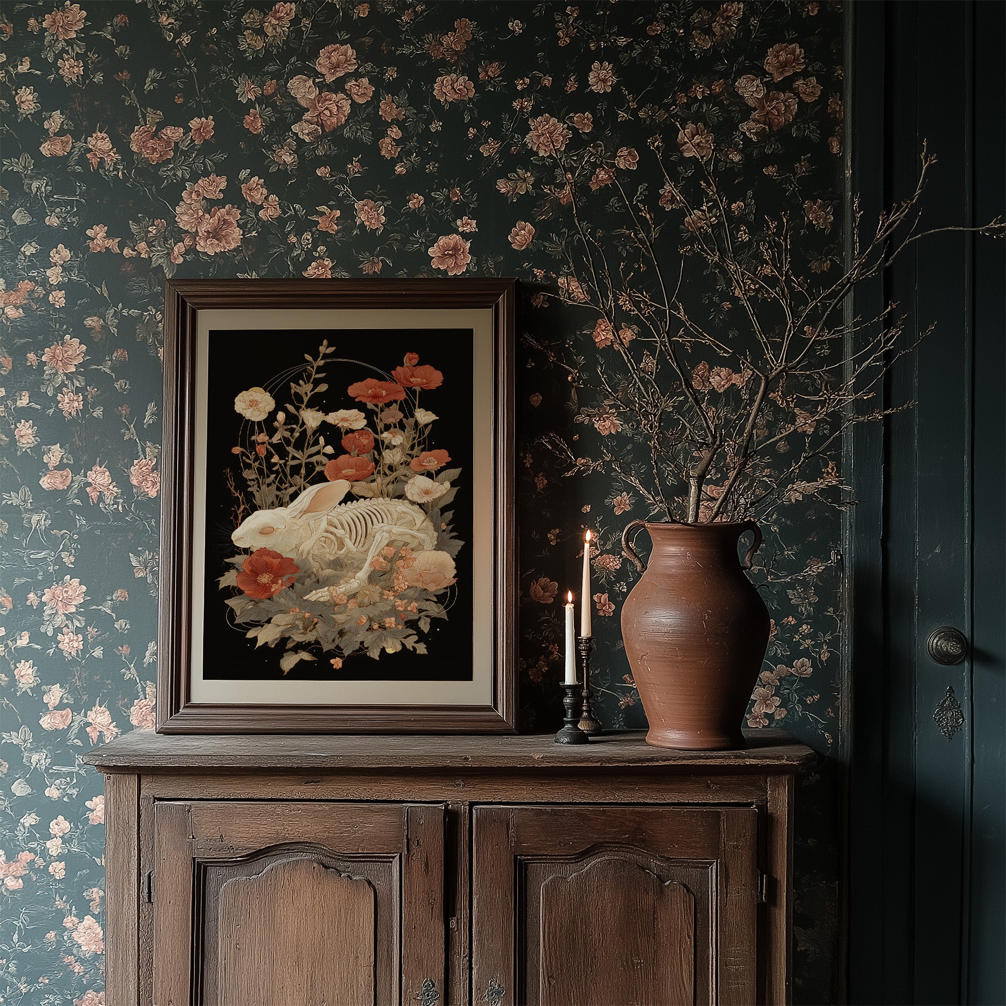 Bones Bloom Among Coral Poppies