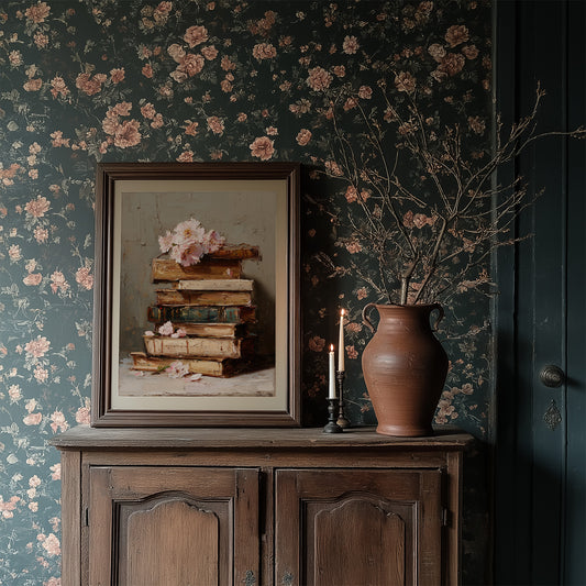 Blossoms Rest On Ancient Pages