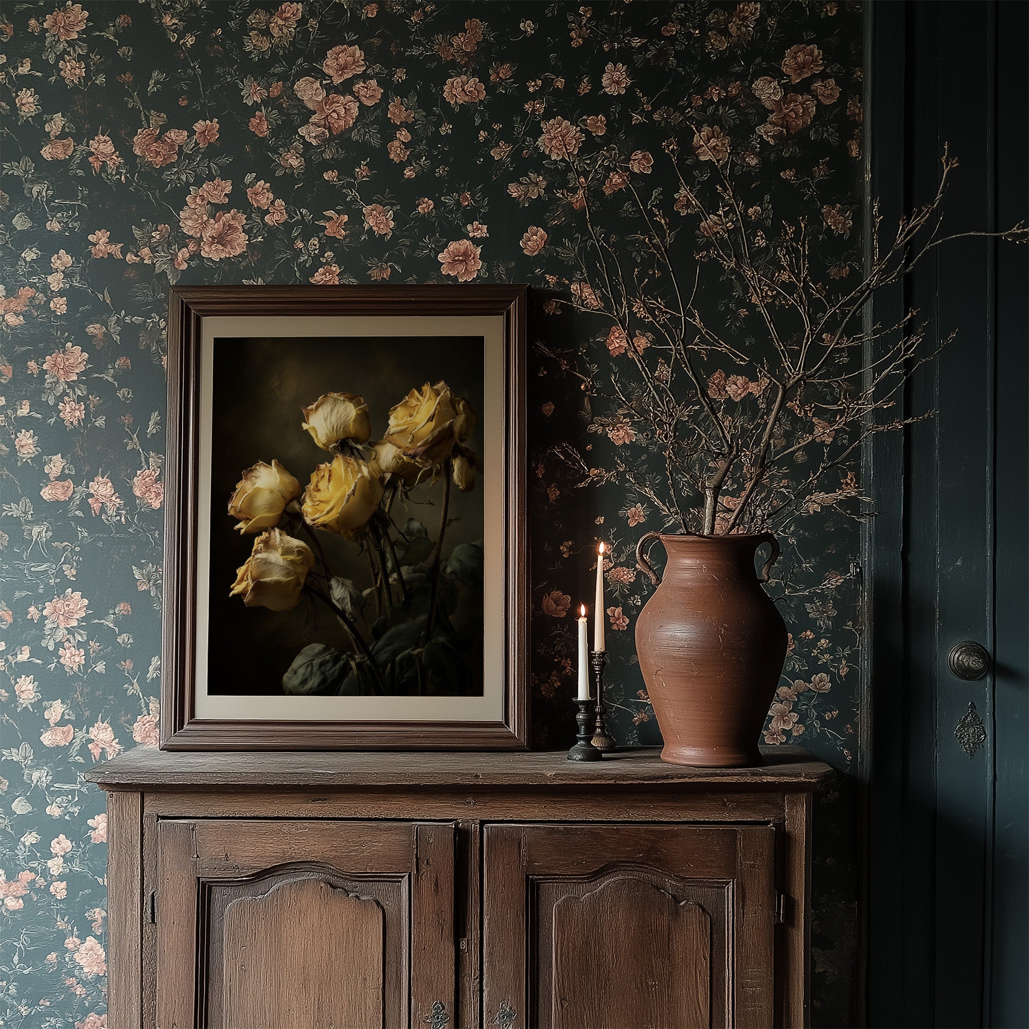 Faded Gold Against Midnight Walls