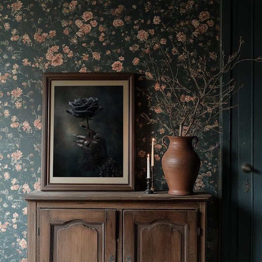 Midnight Bloom In Silver Grasp