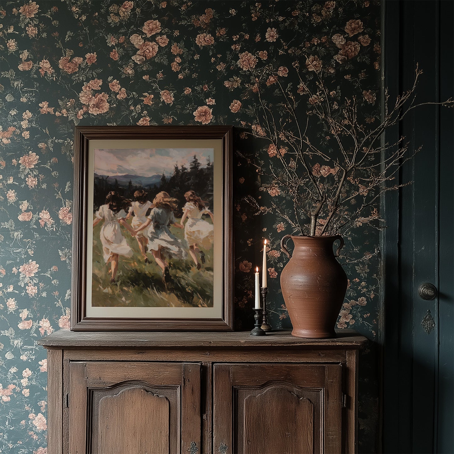 Summer Girls Rush Toward Mountains