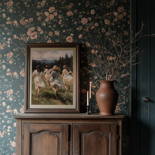 Summer Girls Rush Toward Mountains