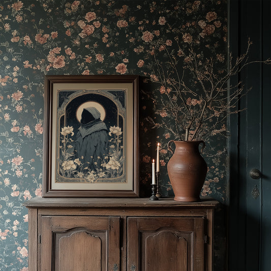 Moonlit Pilgrim Among Lotus Blossoms