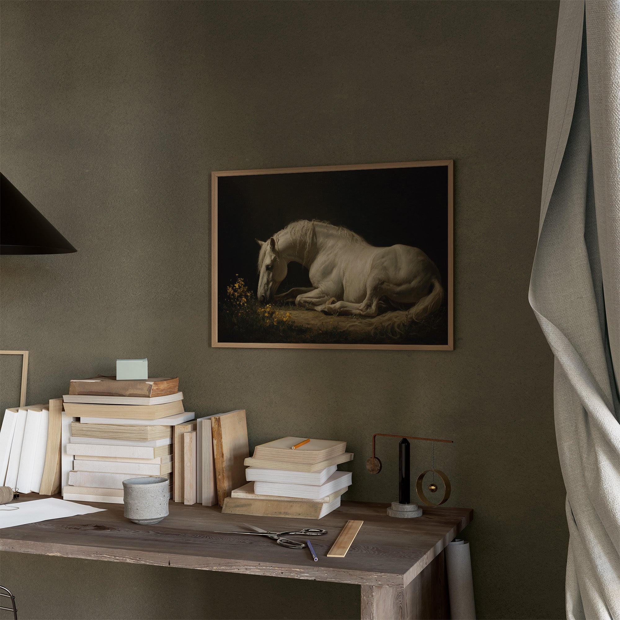 White Steed Among Wildflowers