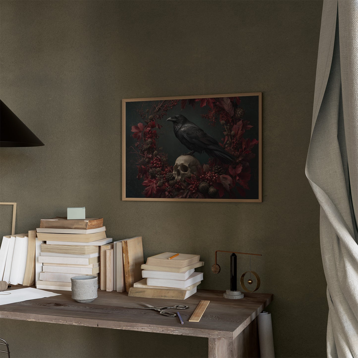 Raven's Crimson Autumn Vigil