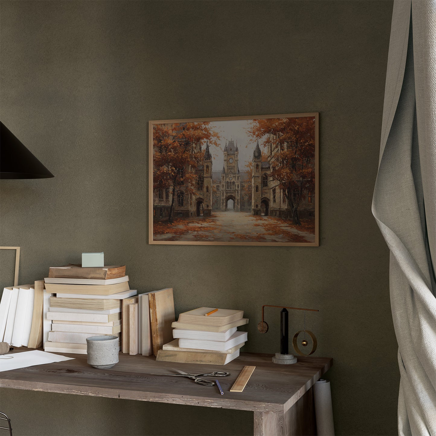 Amber Leaves Frame Ancient Halls