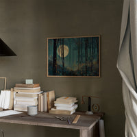 Forest Lights Beneath Lunar Glow