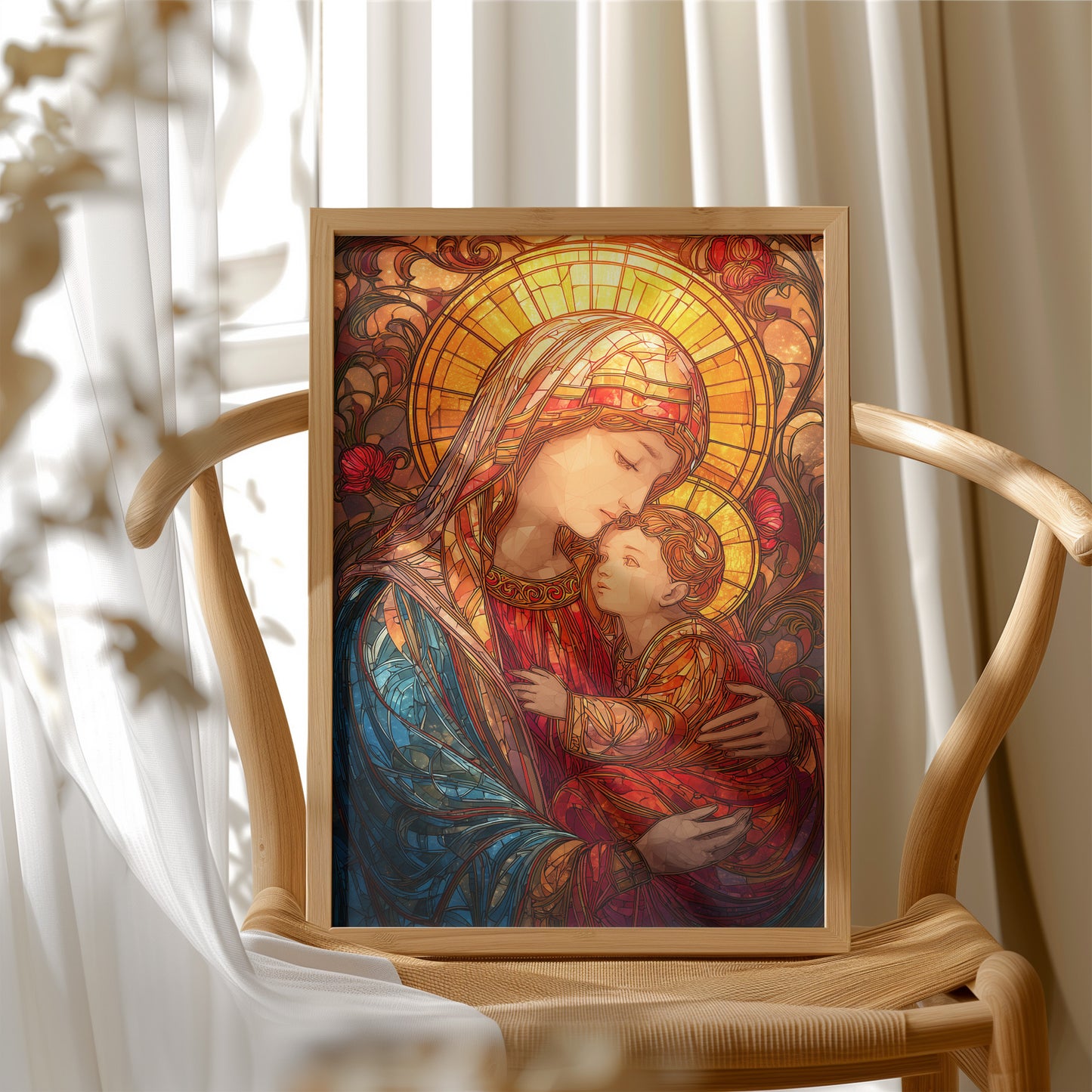 Sacred Glow Through Stained Glass