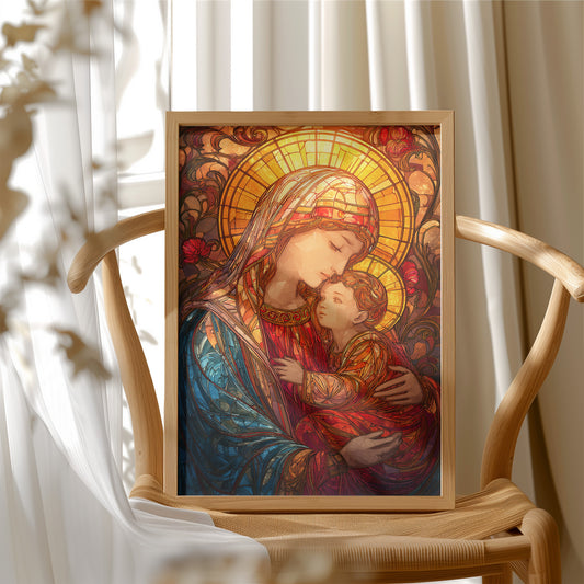 Sacred Glow Through Stained Glass