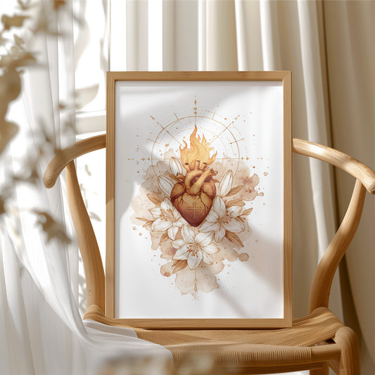 Sacred Flame Among Lily Petals