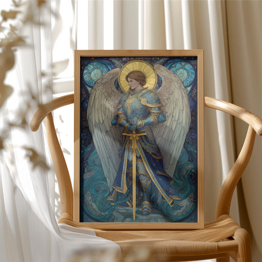 Celestial Warrior In Azure Tides