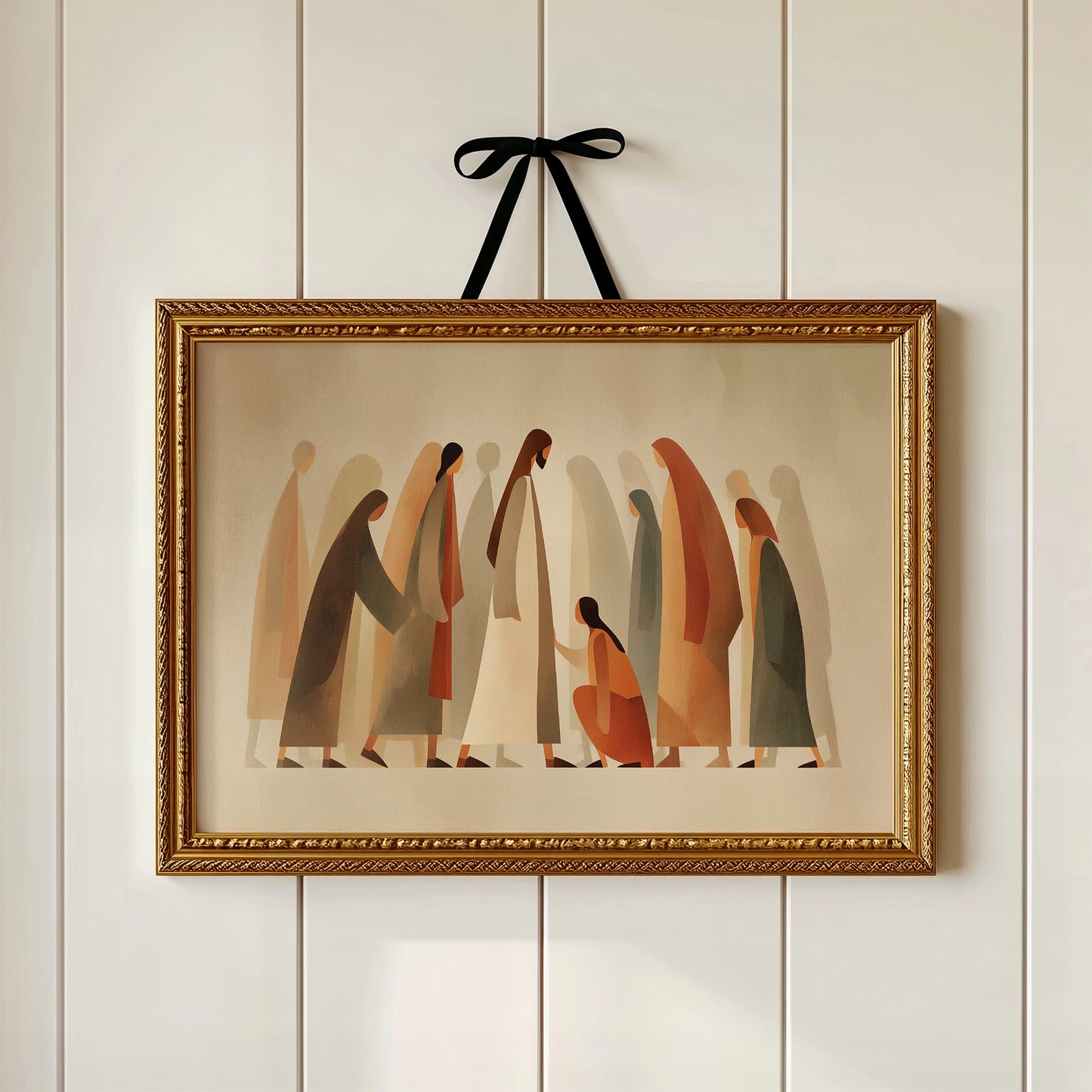 Figures Gather In Muted Tones