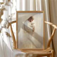 Tender Shepherd Holds Lost Lamb