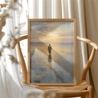 Solitary Steps Through Golden Waters