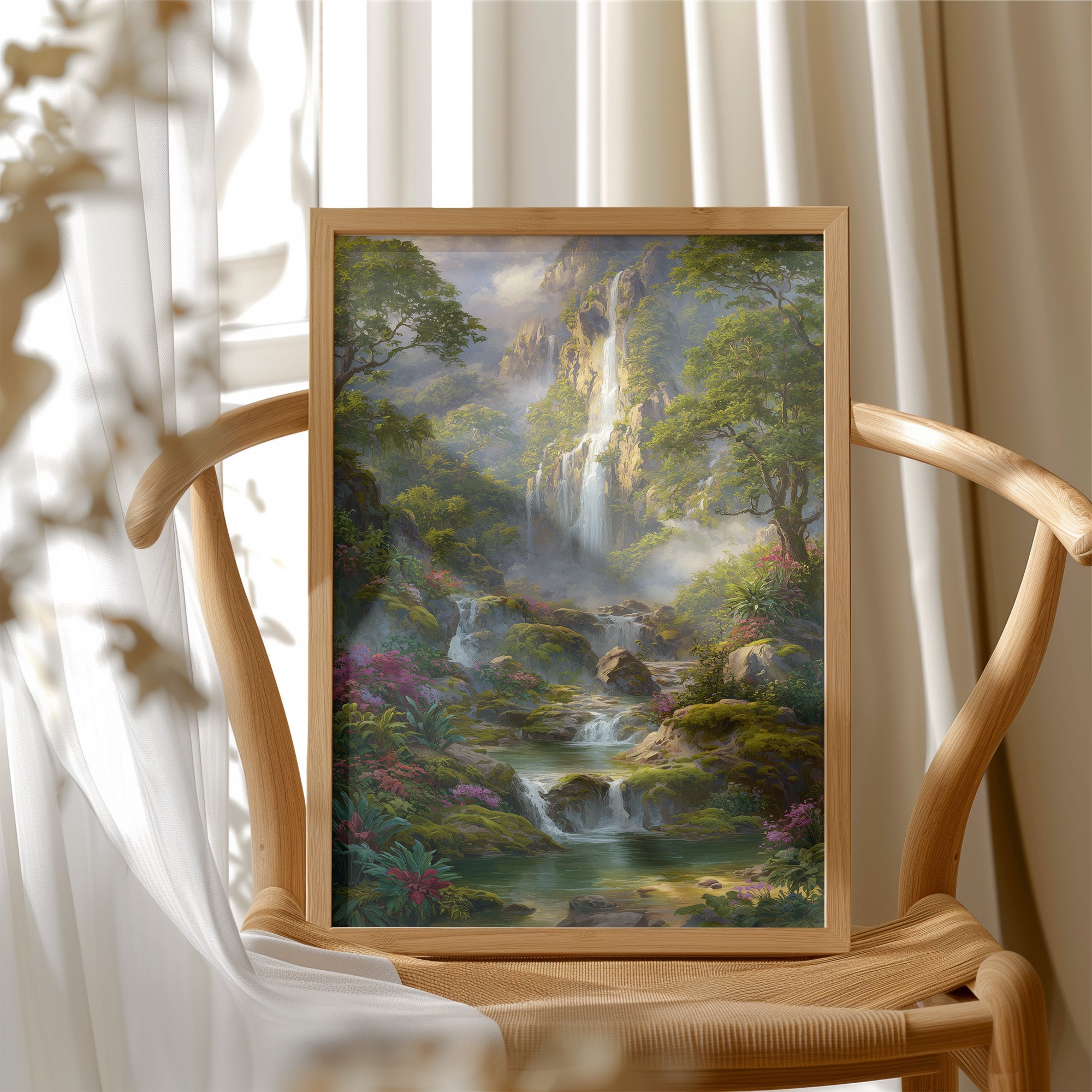 Cascading Waters Through Emerald Valleys