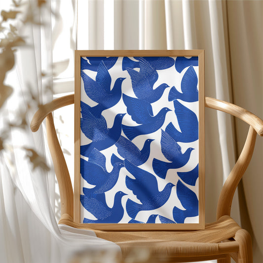 Cobalt Doves Take Flight Together