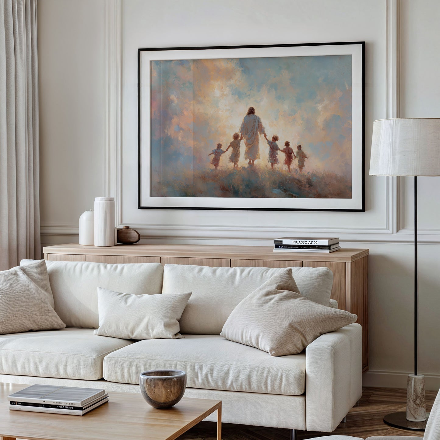 Children Walk Into Golden Light