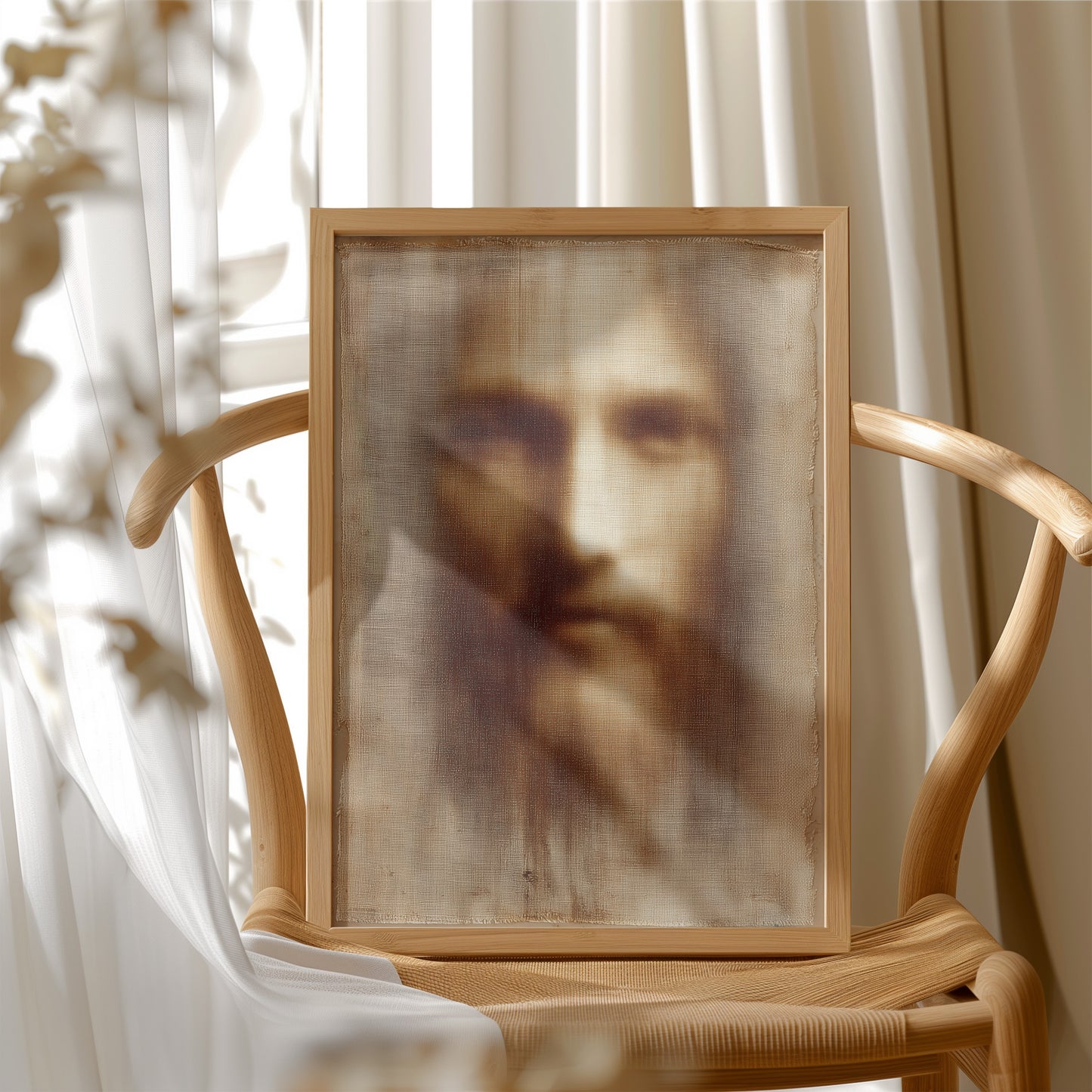 Faded Canvas On Rustic Wood