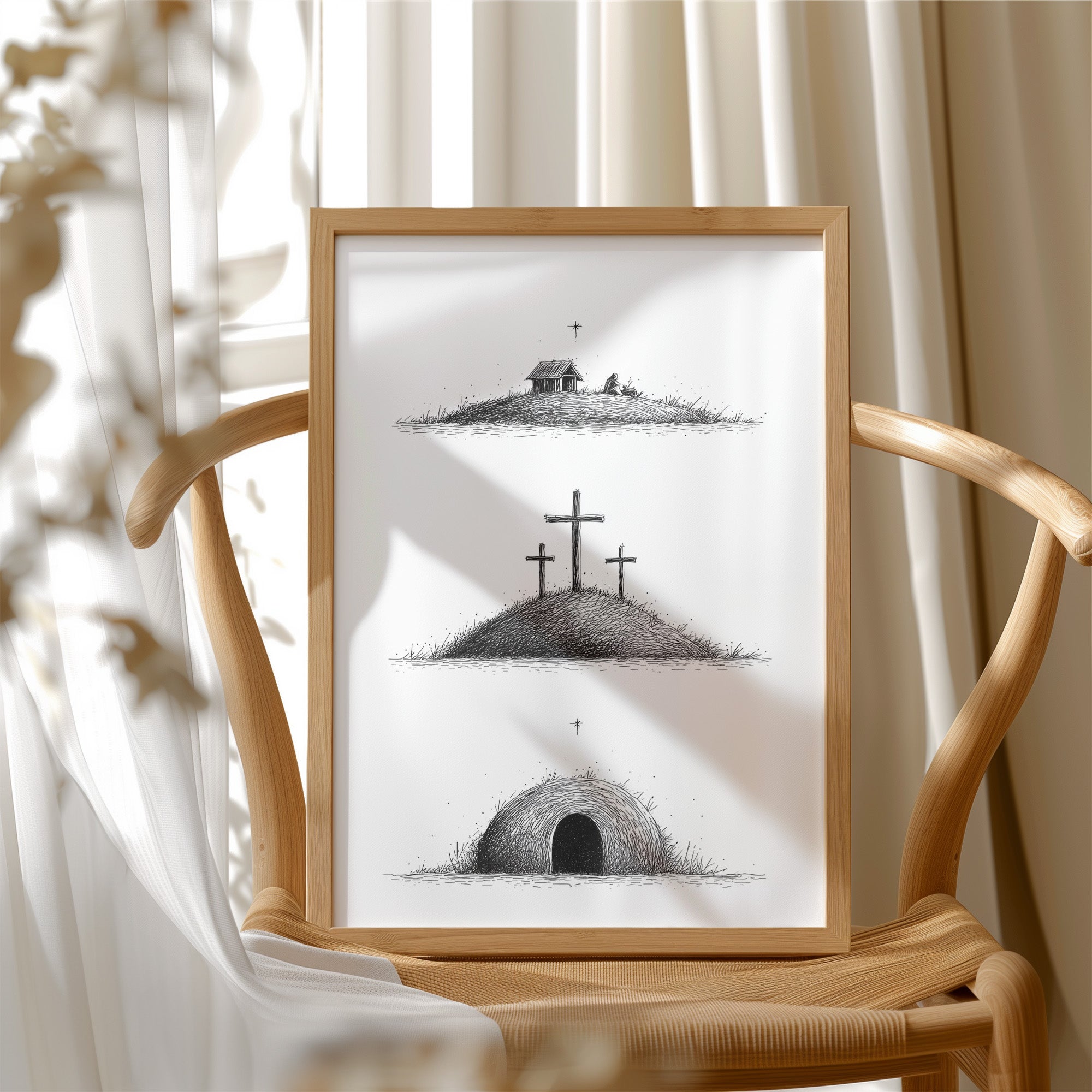 Nativity Told In Three Hills