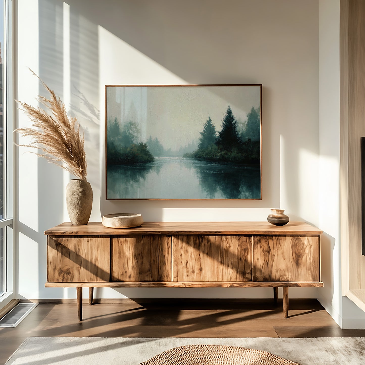 Evergreens Reflect Upon Still Waters