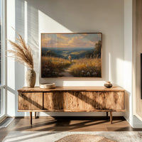 Sunlit Path Through Golden Fields