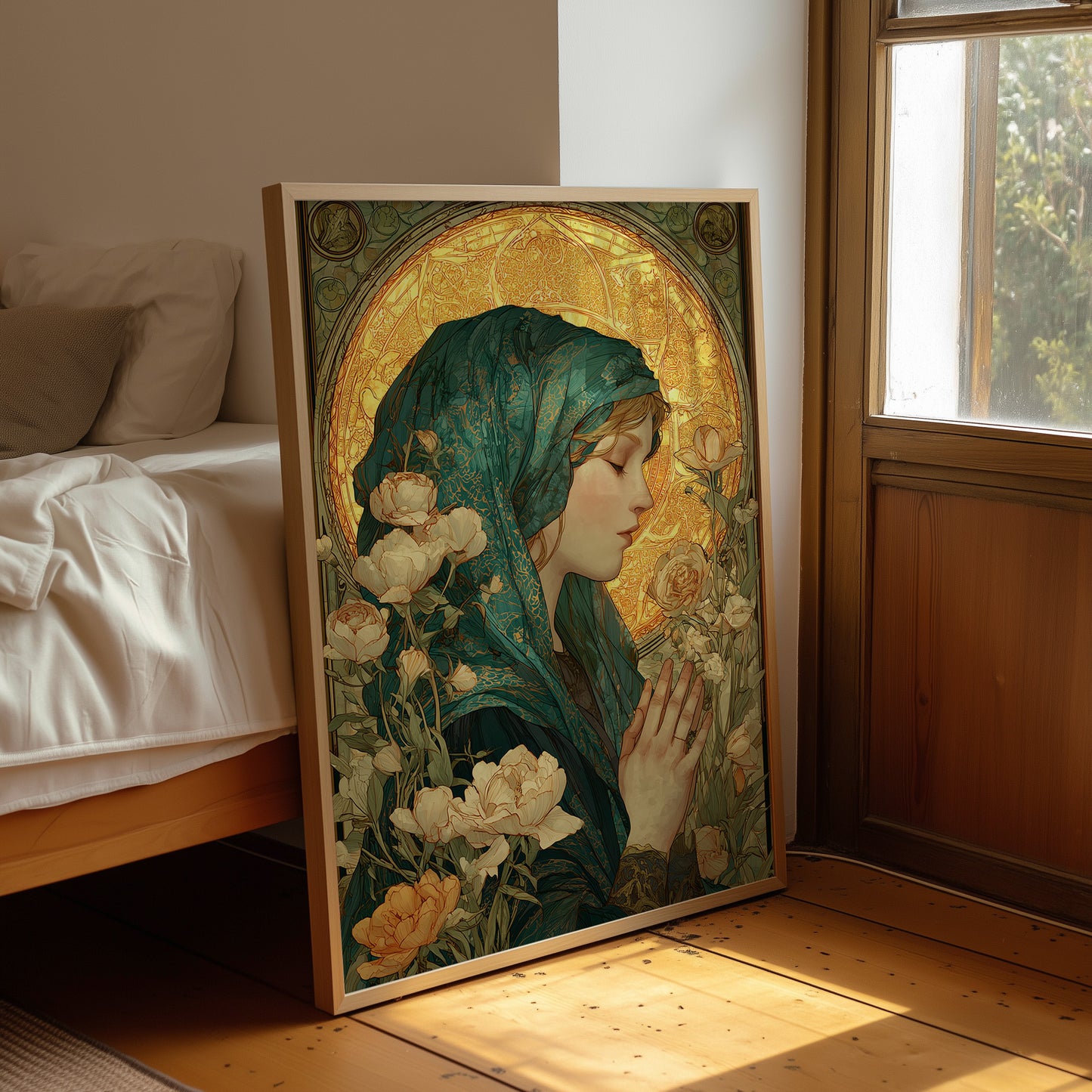 Prayer Among Gilded Peonies