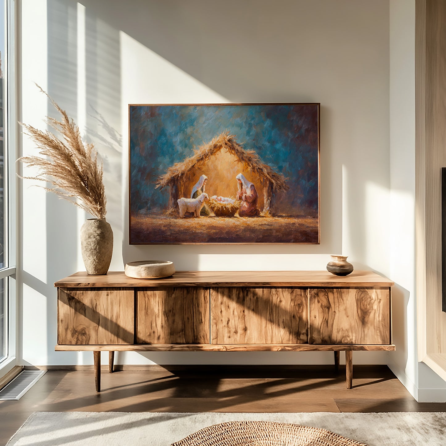 Sacred Light Among Humble Straw