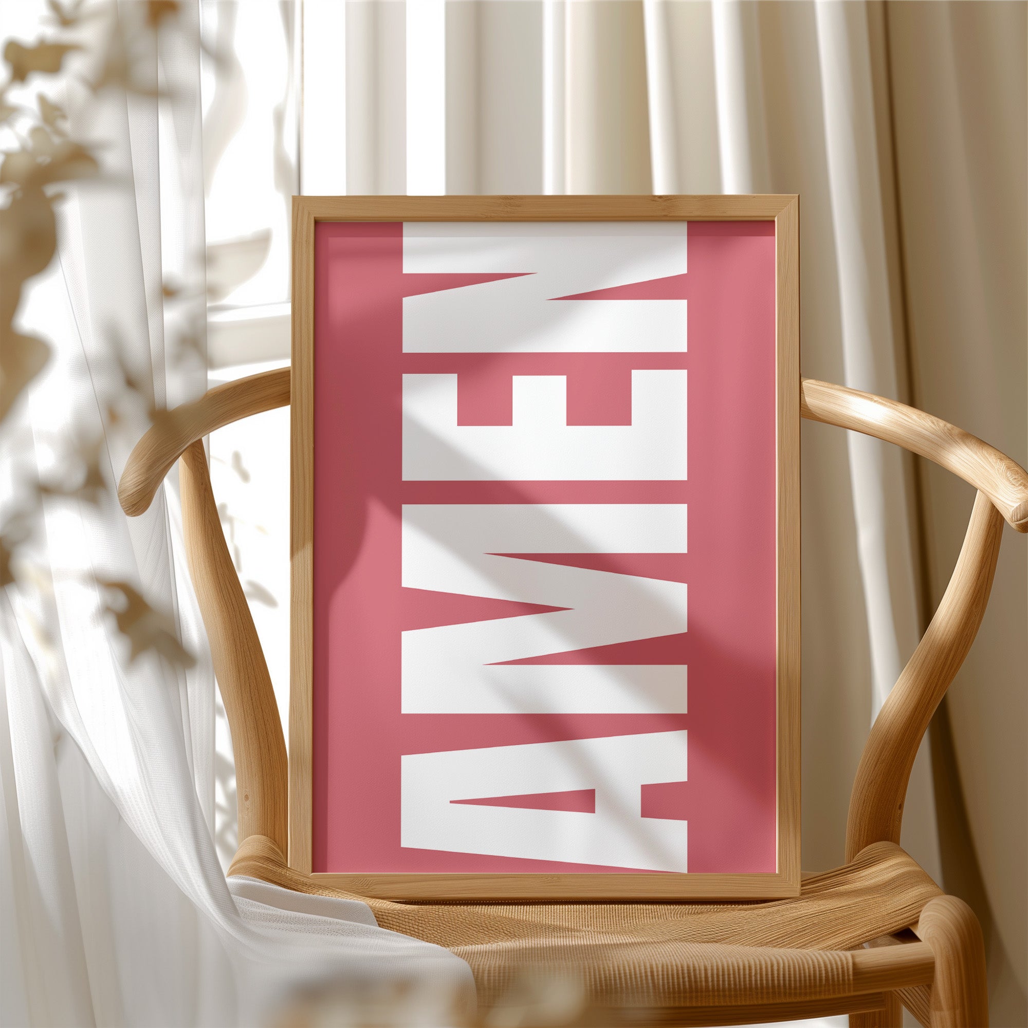 Bold Letters Against Rose Canvas