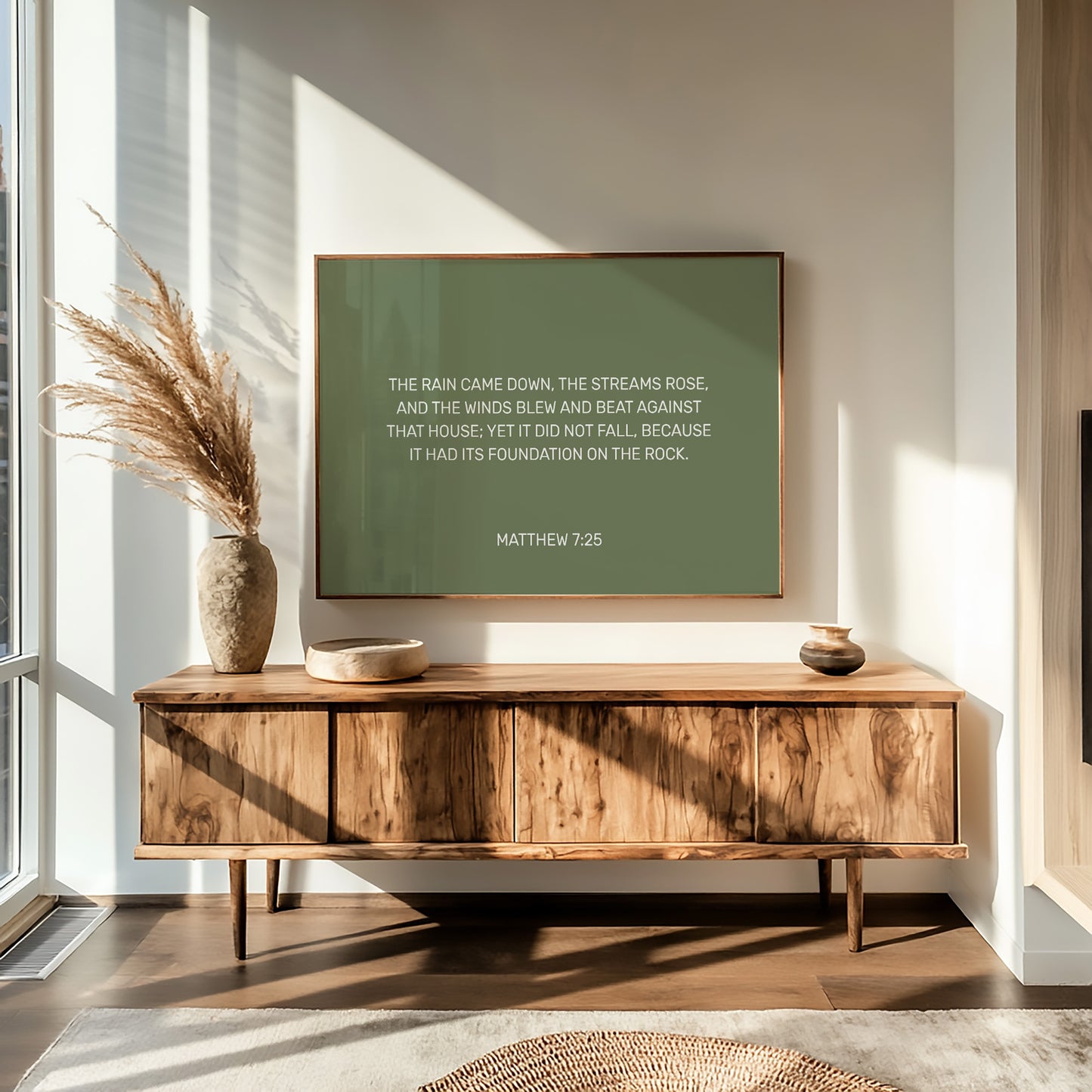 Ancient Words On Sage Canvas