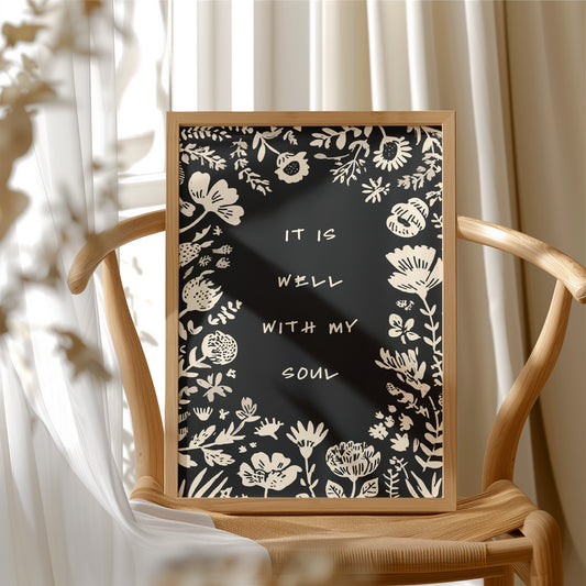 Floral Affirmations Frame Inner Peace