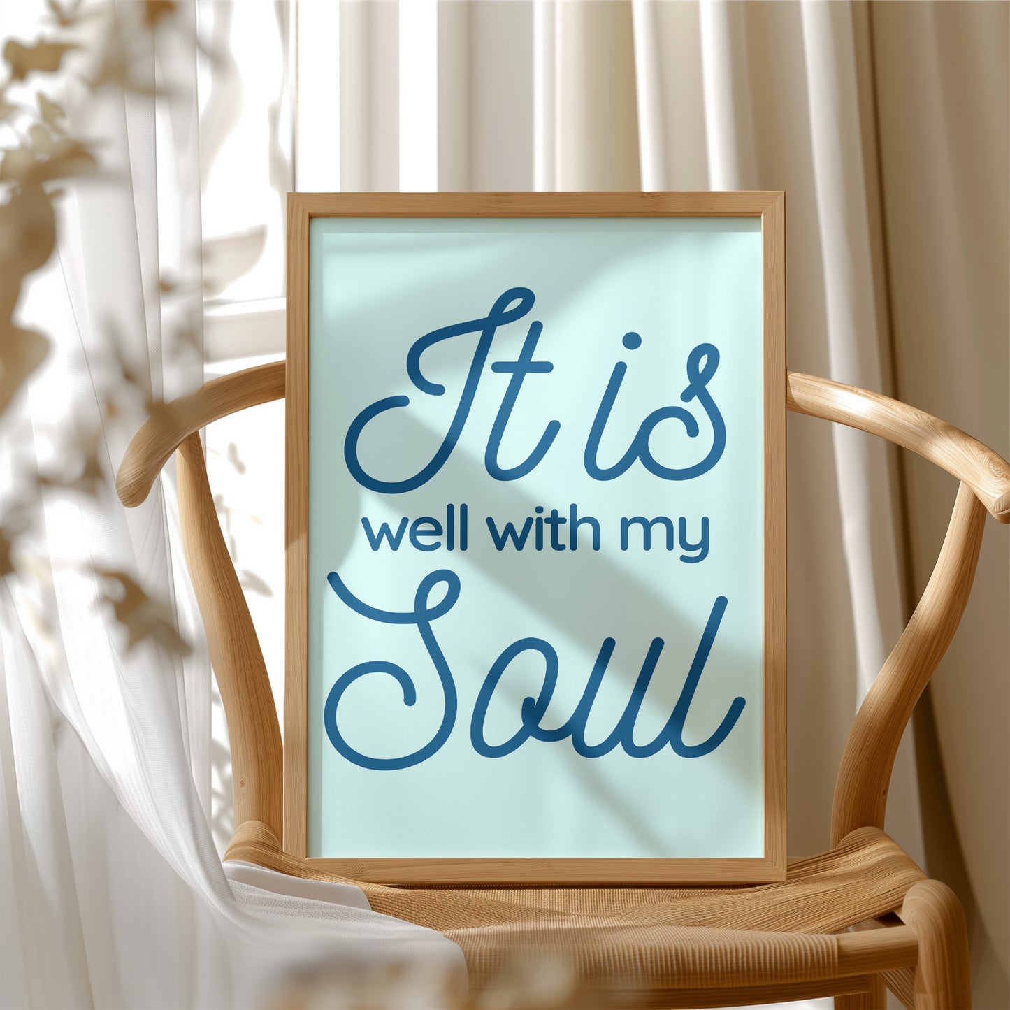 Serene Words On Mint Canvas