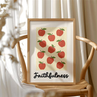 Crimson Orchard On Cream Canvas