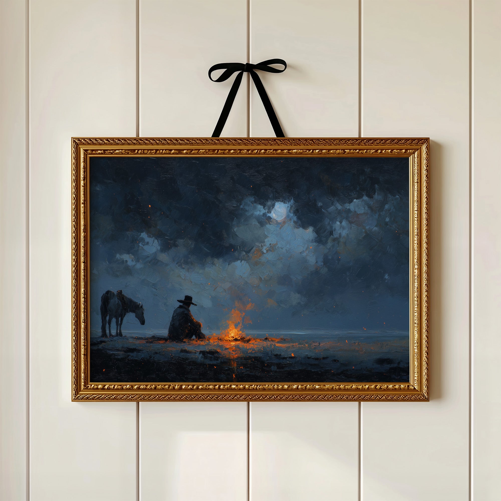 Moonlit Embers on the Prairie Horizon