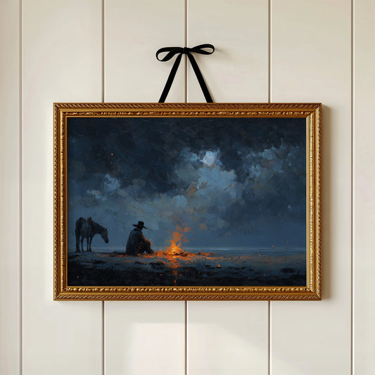 Moonlit Embers on the Prairie Horizon