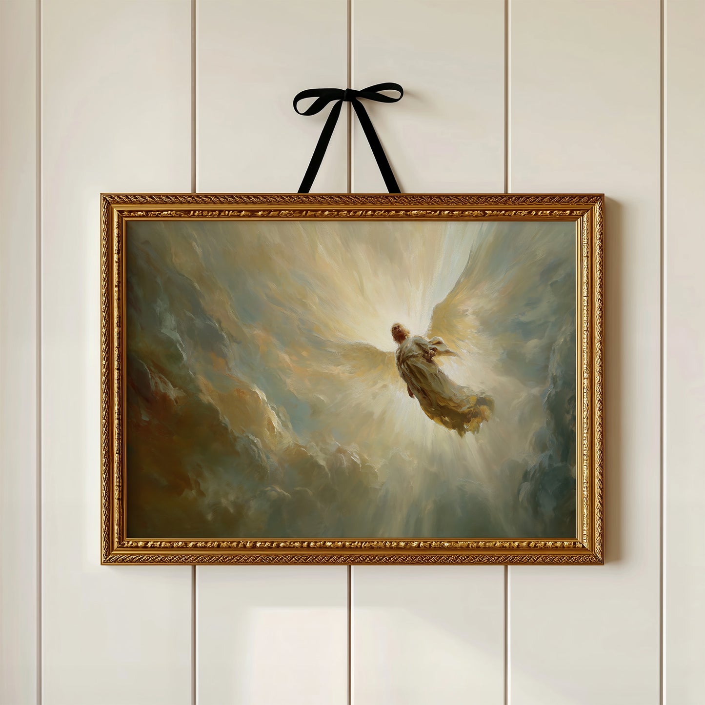 Celestial Ascension Through Radiant Light