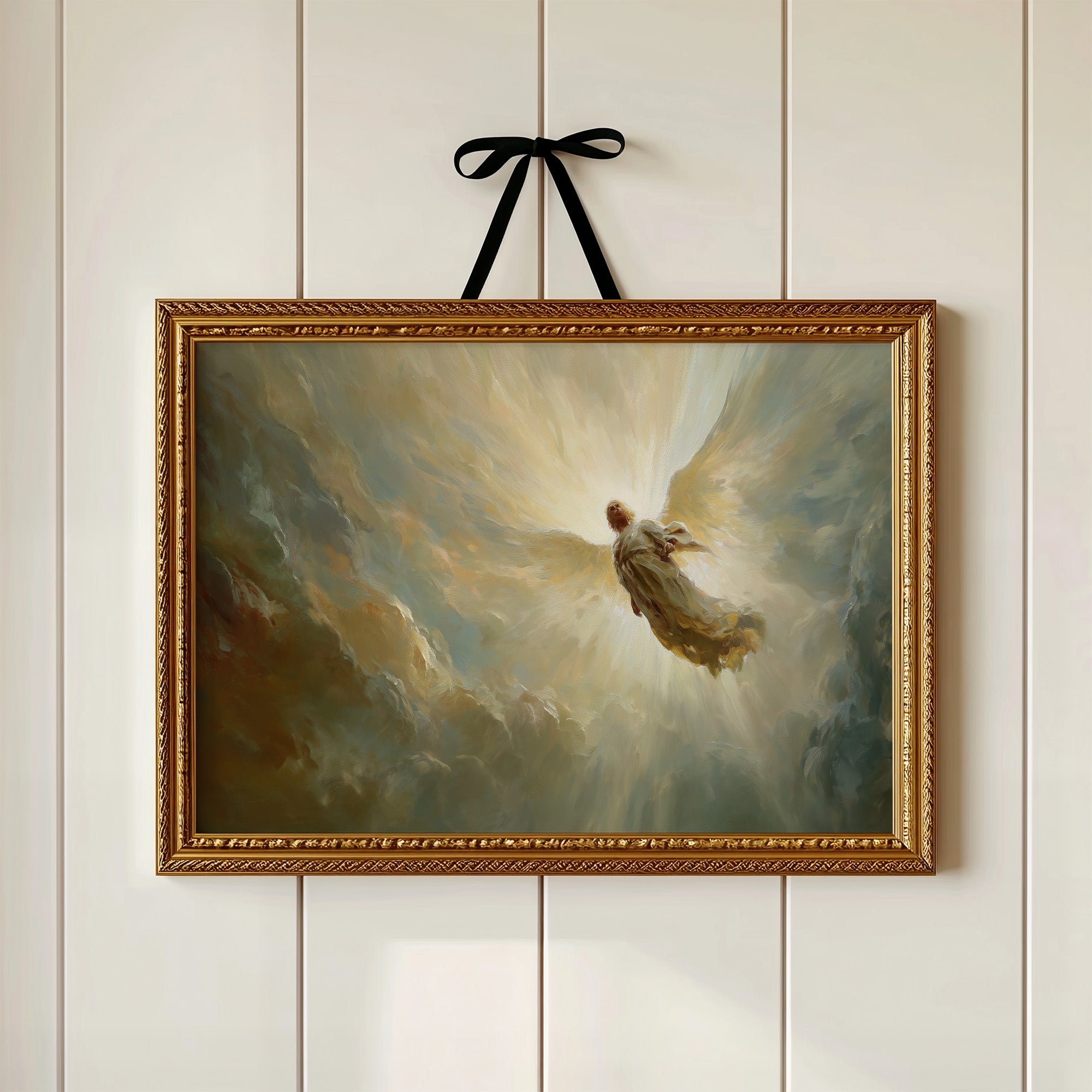 Celestial Ascension Through Radiant Light