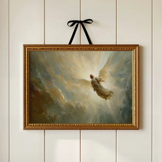 Celestial Ascension Through Radiant Light