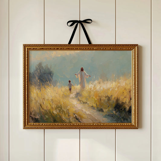Wheat Field Encounter in Golden Light
