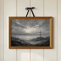 Solitary Cross Under Silver Skies
