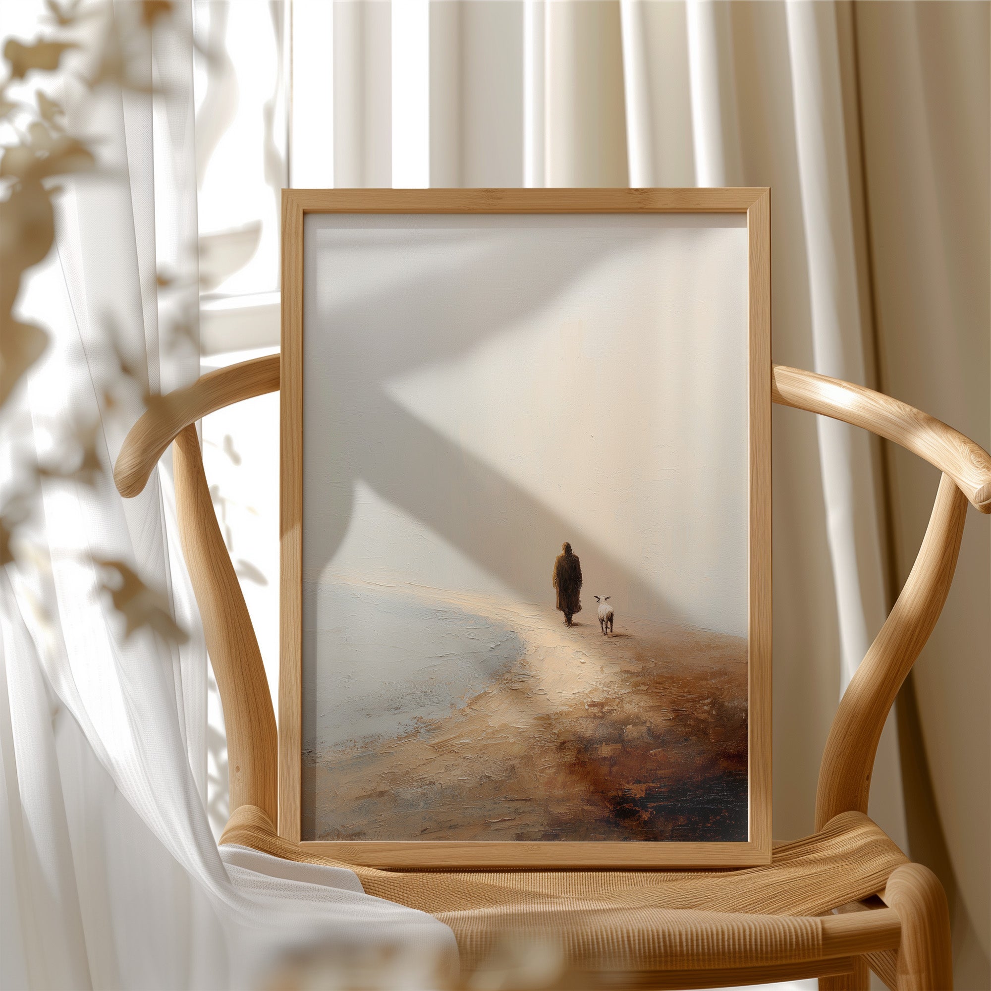 Solitary Journey Through Misty Shores