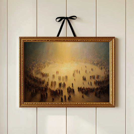 Luminous Gathering In Golden Mist