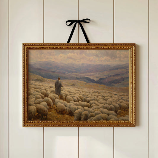 Shepherd's Solitude Among Rolling Hills
