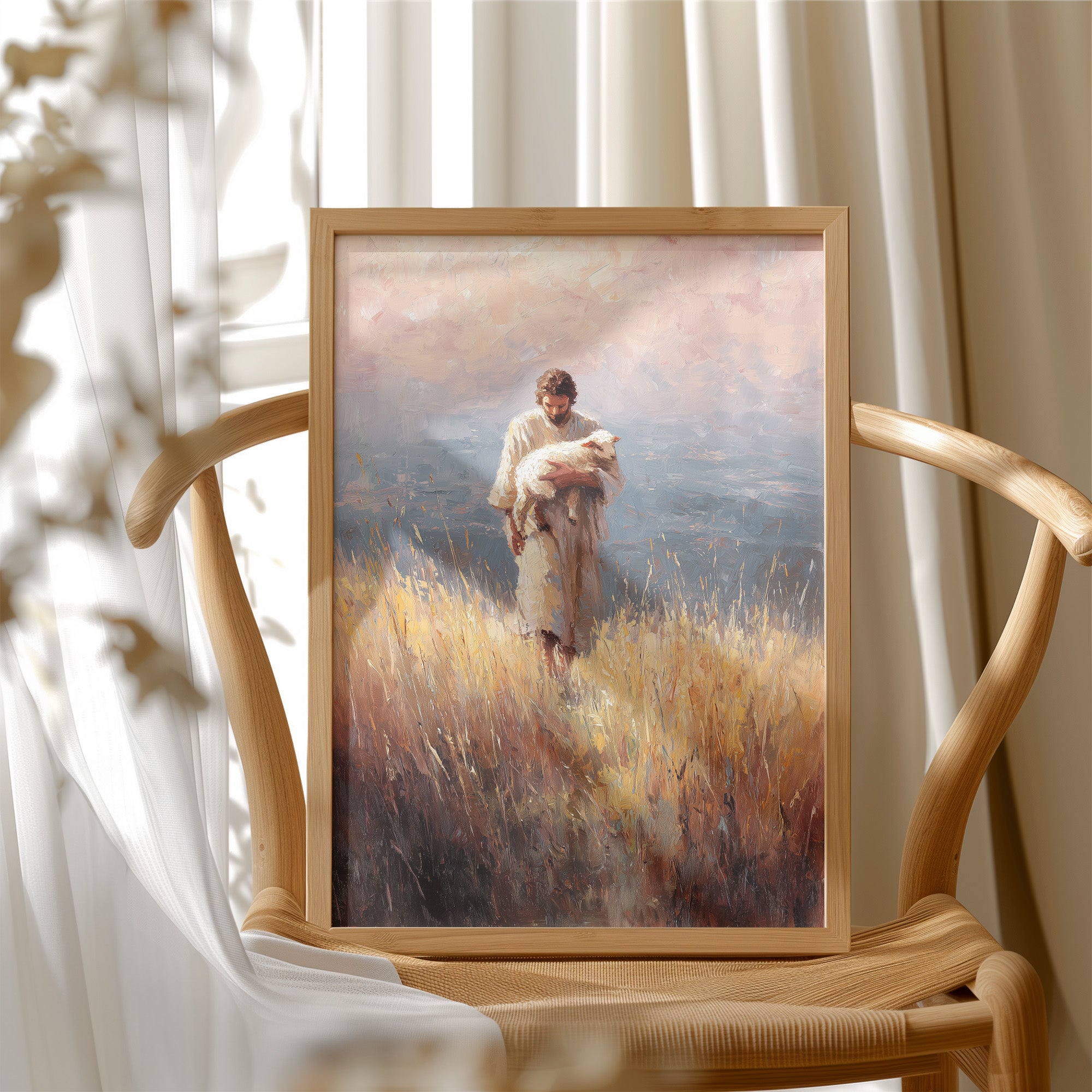 Gentle Guardian Traverses Golden Fields