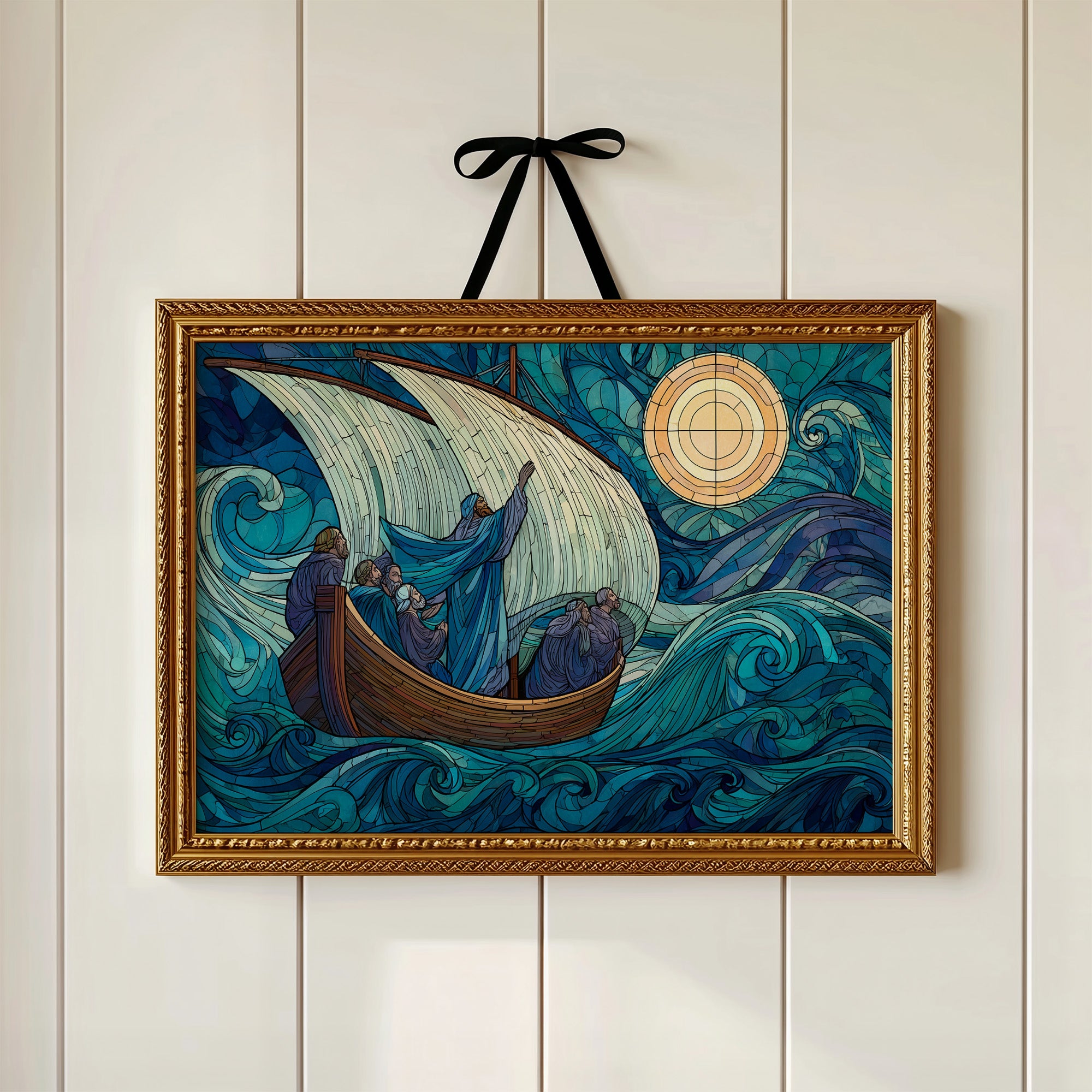 Stained Glass Voyage Through Tempest Seas