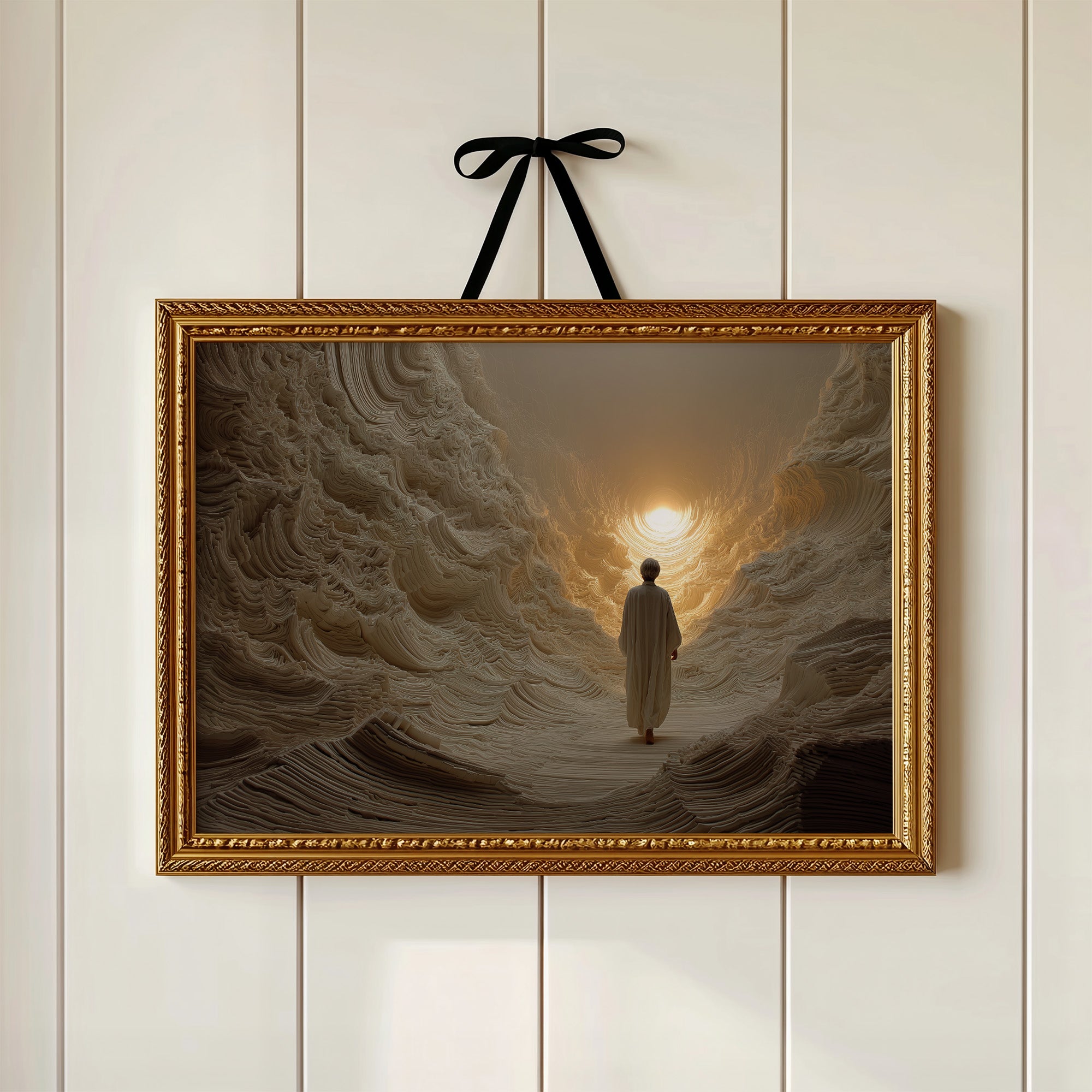 Pilgrim's Path Through Alabaster Waves