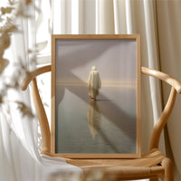 Solitary Pilgrim Crosses Forgotten Shores