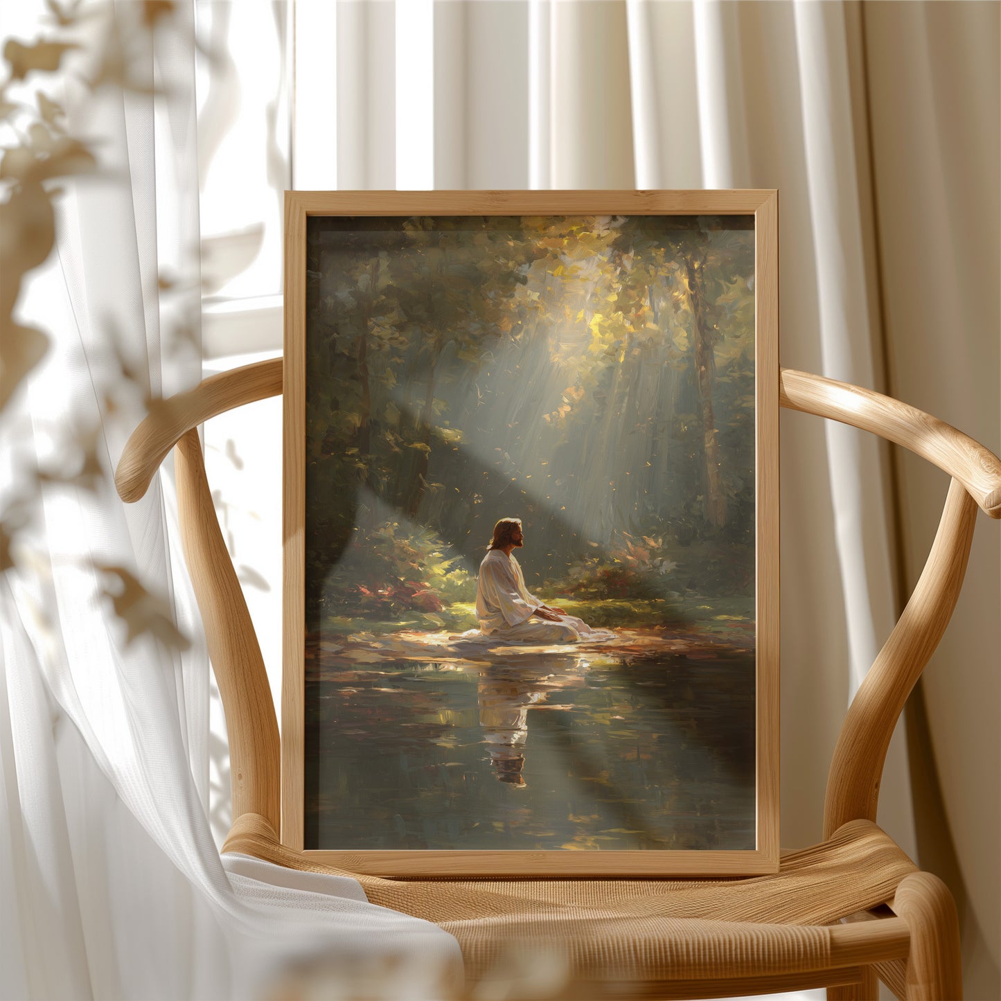 Divine Radiance Illuminates Forest Sanctuary
