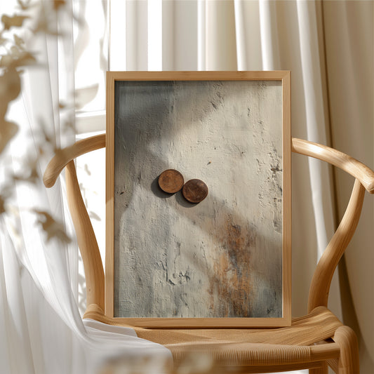Copper Remnants on Weathered Canvas