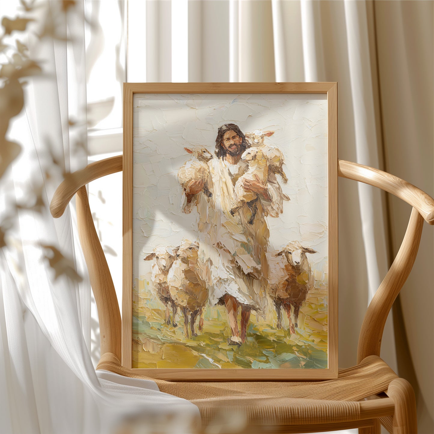 Shepherd's Embrace in Golden Fields